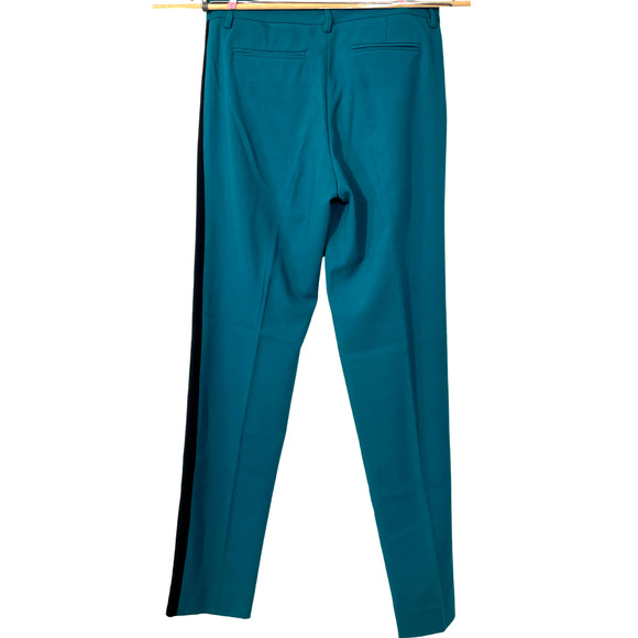 3-FOR-$30 Narciso Rodriguez DesigNation Sz 2 Crepe Tuxedo Pants Blue w/Stripe - Picture 2 of 11